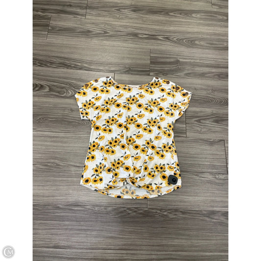 Top Short Sleeve By Tru Self In Floral Print, Size: L