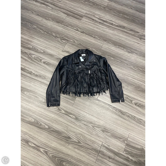Jacket Moto Leather By Sofia By Sofia Vergara In Black, Size: L