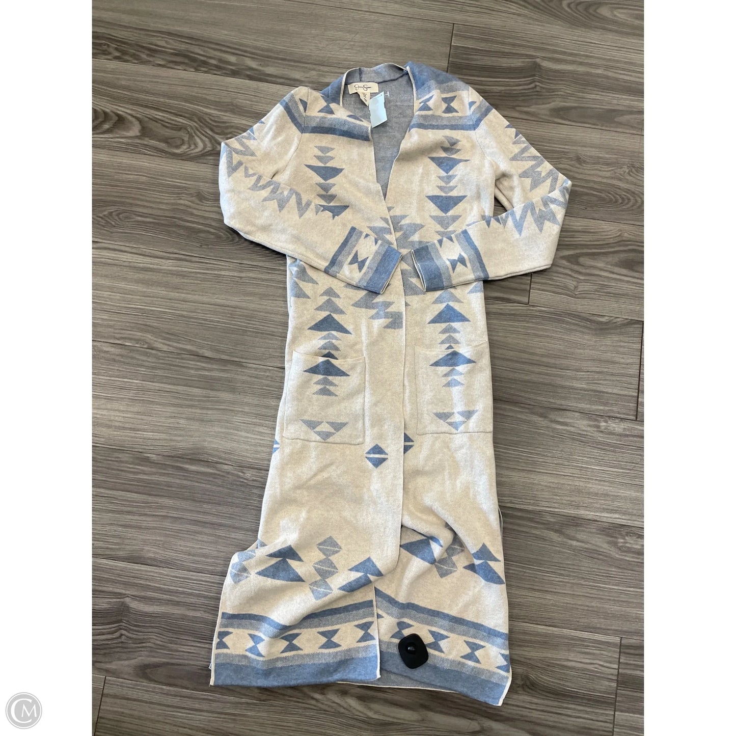 Cardigan By Jessica Simpson In Blue & Tan, Size: M