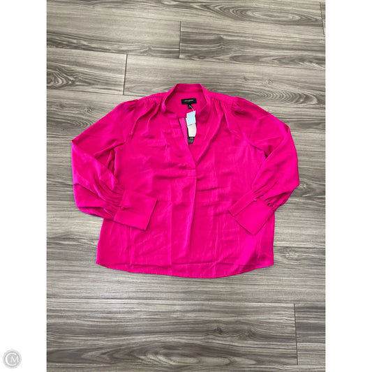 Blouse Long Sleeve By Banana Republic In Pink, Size: L
