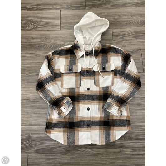 Jacket Shirt By No Boundaries In Plaid Pattern, Size: L
