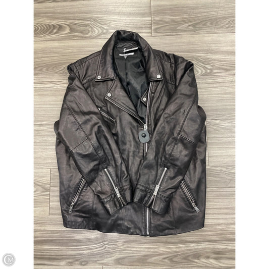Jacket Moto Leather By Calvin Klein In Black, Size: 2x
