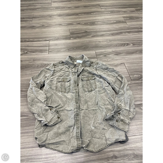 Blouse Long Sleeve By Express In Grey, Size: M