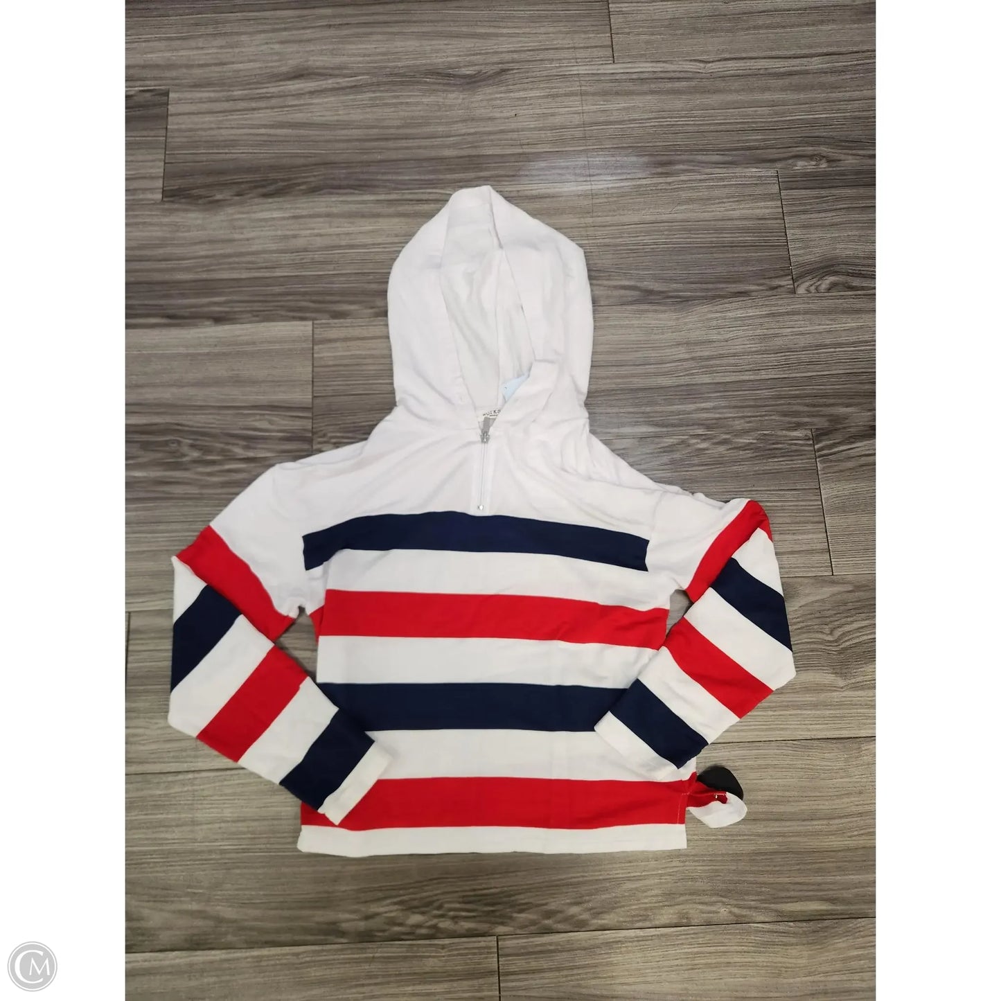Sweatshirt Hoodie By Workshop In Striped Pattern, Size: M