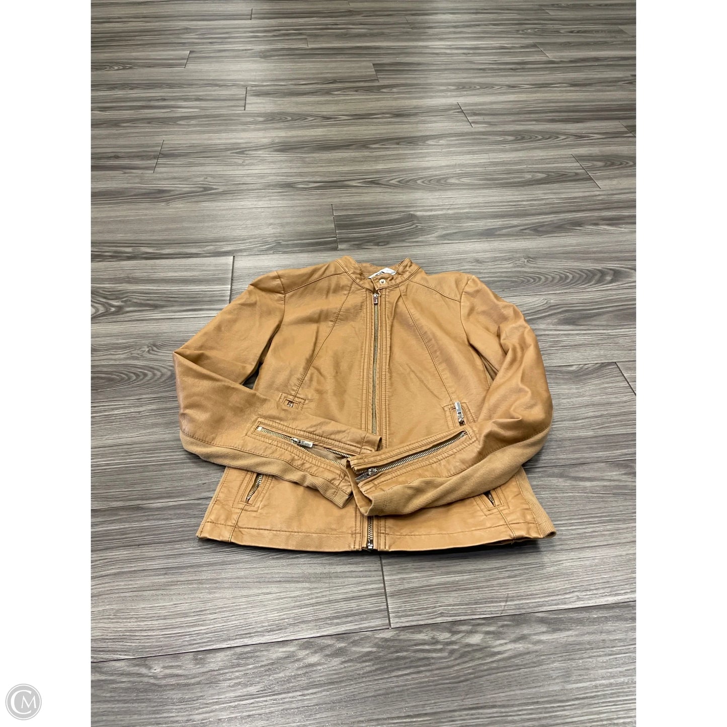Jacket Leather By Express In Tan, Size: Xs