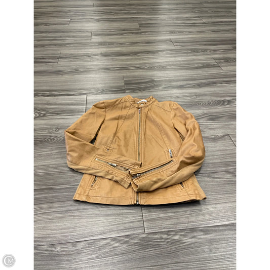 Jacket Leather By Express In Tan, Size: Xs