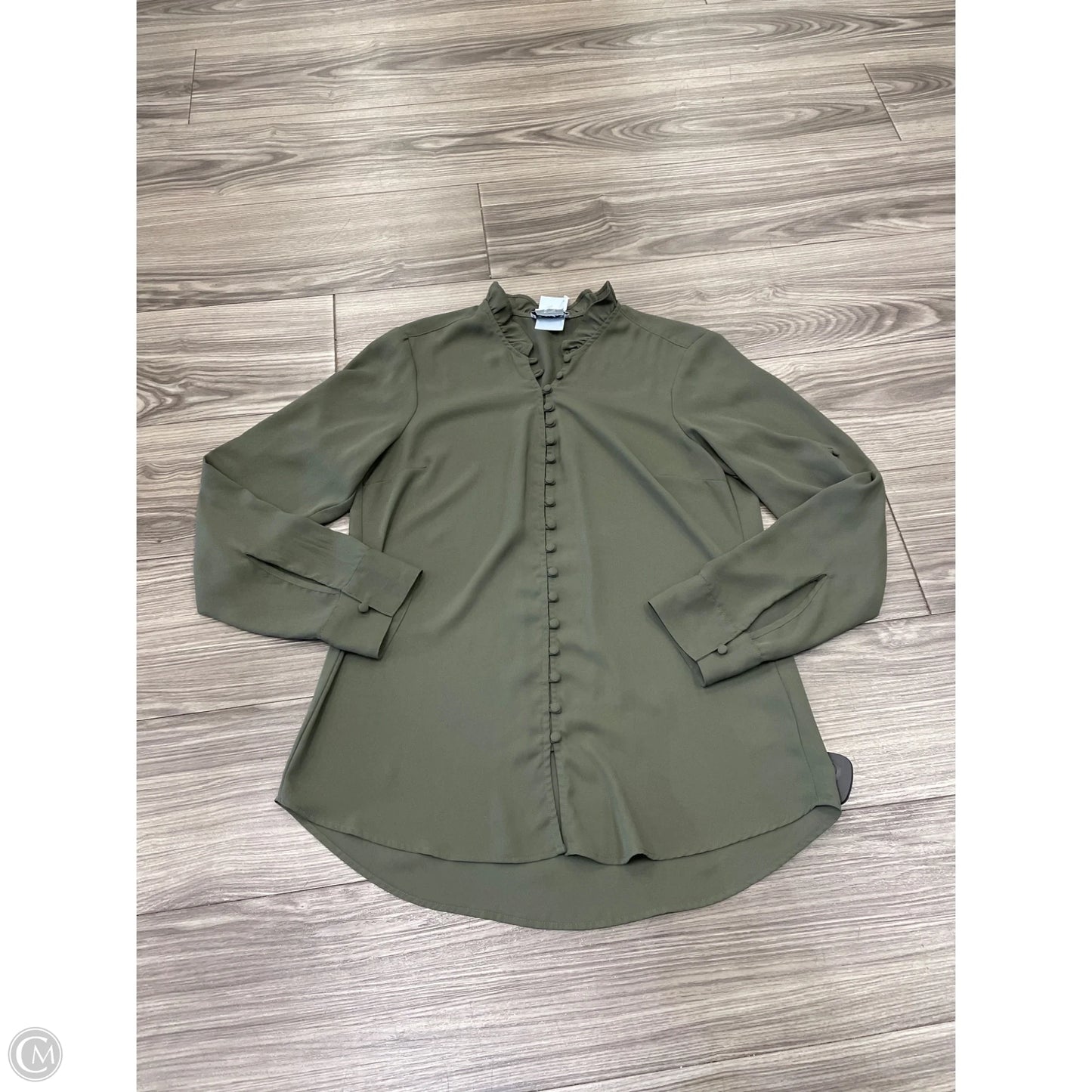 Blouse Long Sleeve By Express In Green, Size: M