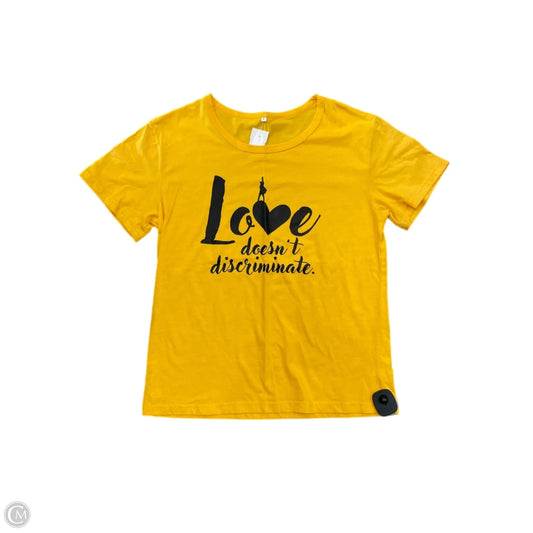 Top Short Sleeve Basic By Clothes Mentor In Yellow, Size: L