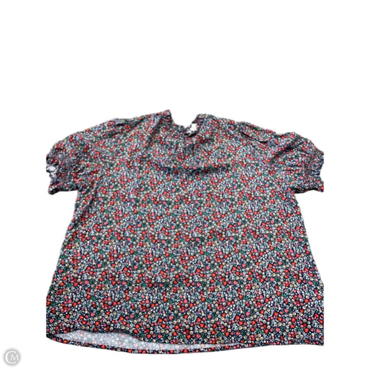 Top Short Sleeve By Amazon Essentials In Floral Print, Size: Xxl