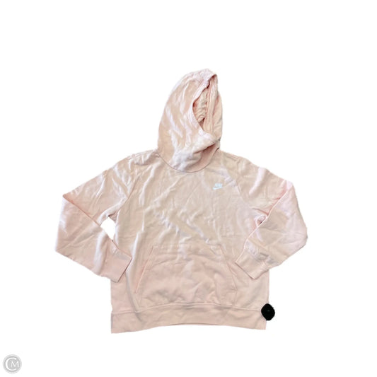Athletic Sweatshirt Hoodie By Nike In Pink, Size: L