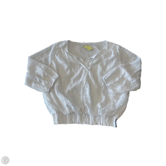 Top Long Sleeve By Clothes Mentor In White, Size: L