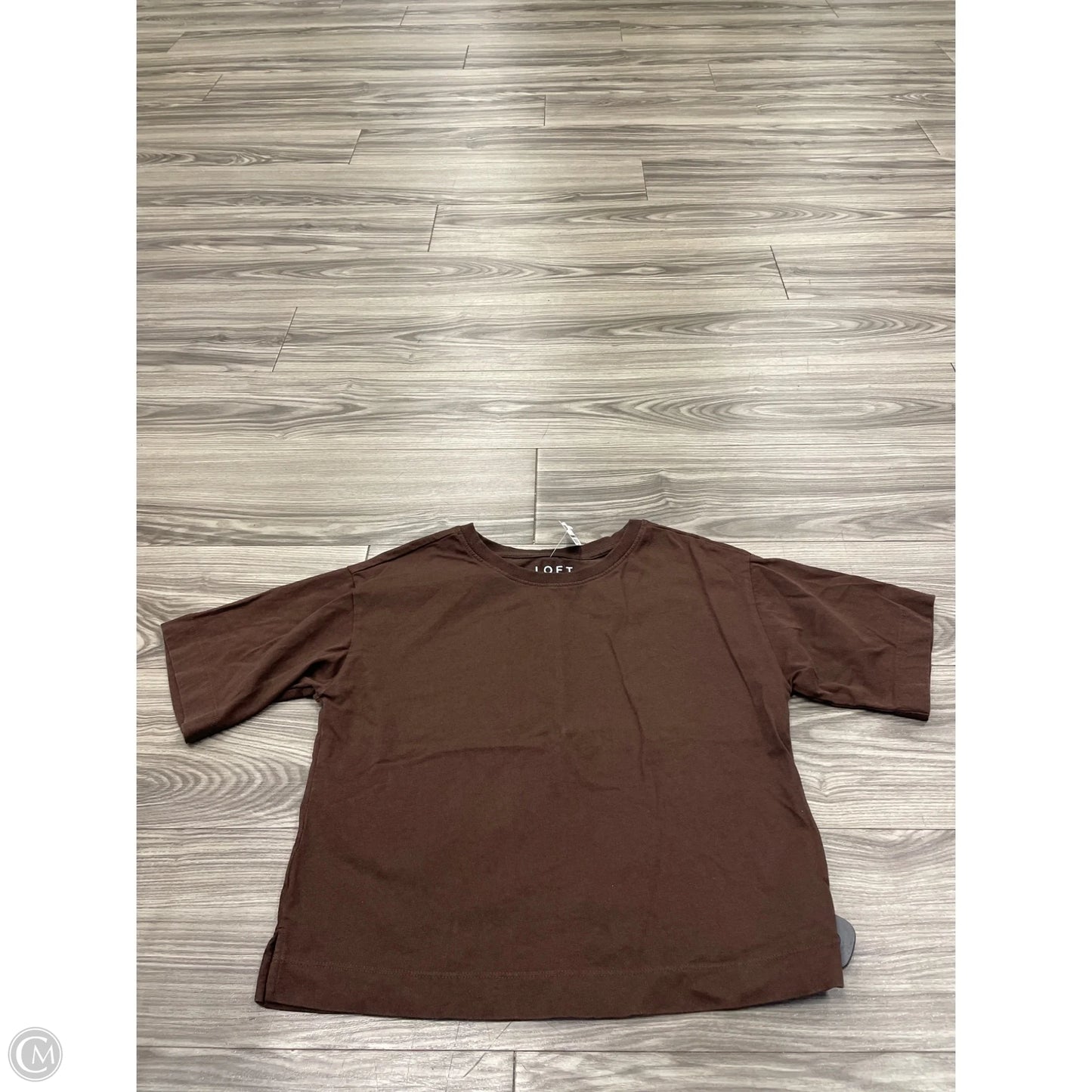 Top Short Sleeve Basic By Loft In Brown, Size: Xs