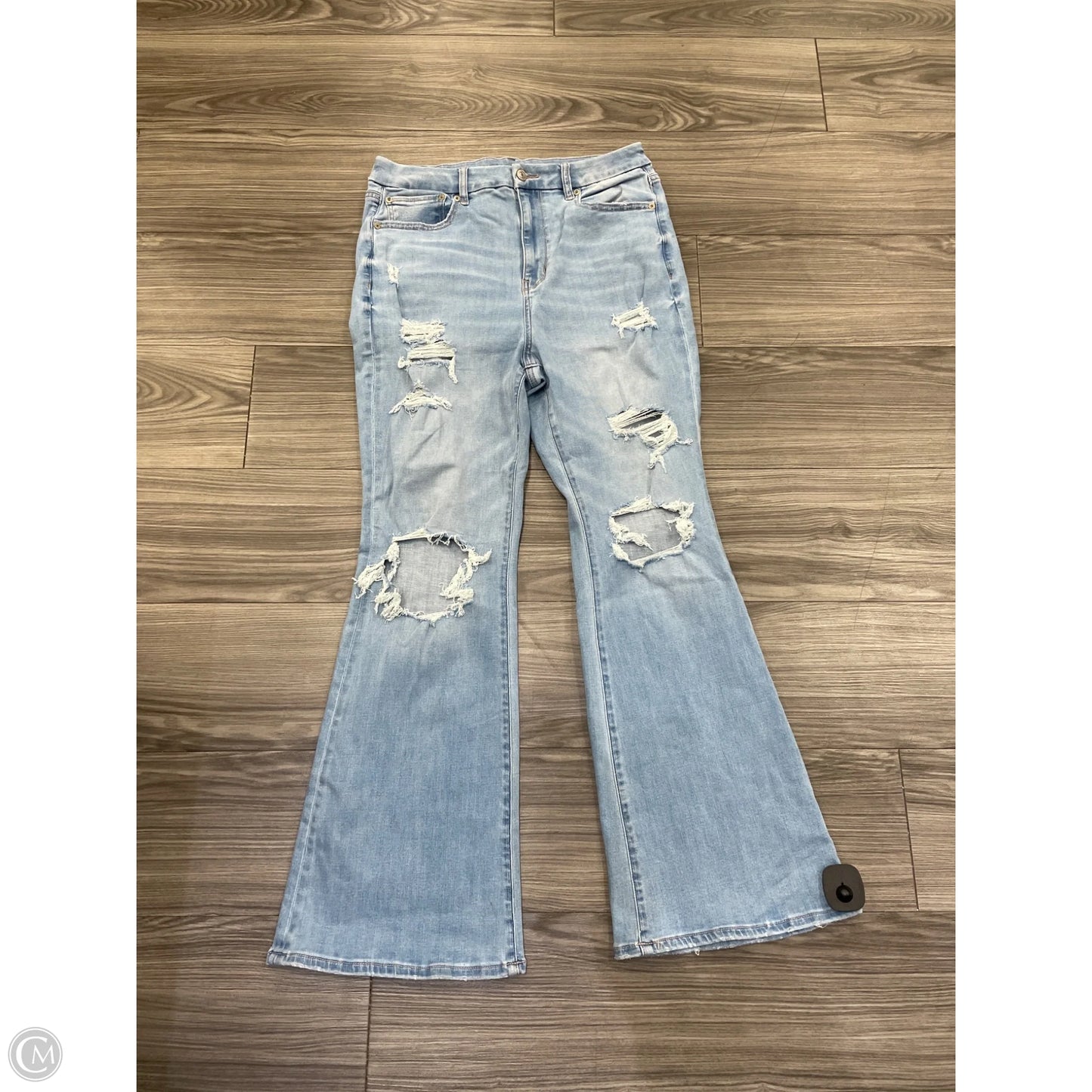 Jeans Flared By American Eagle In Blue Denim, Size: 12