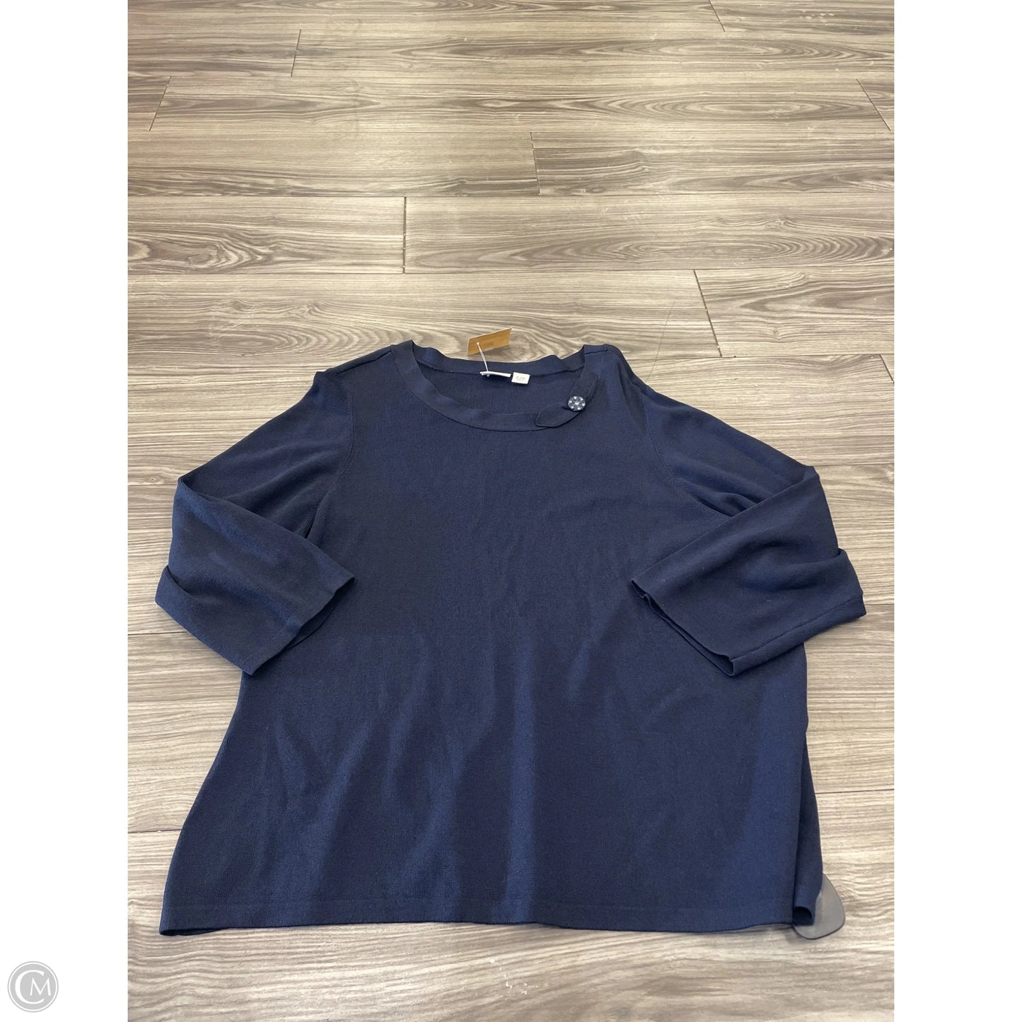 Top Long Sleeve By Cato In Navy, Size: 18