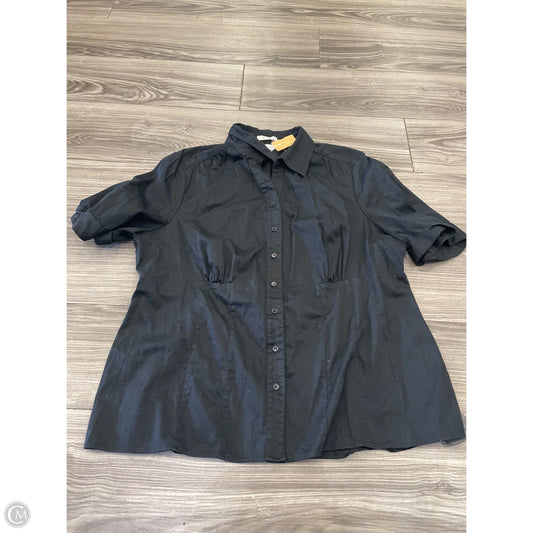Top Short Sleeve By Christopher And Banks In Black, Size: 1x