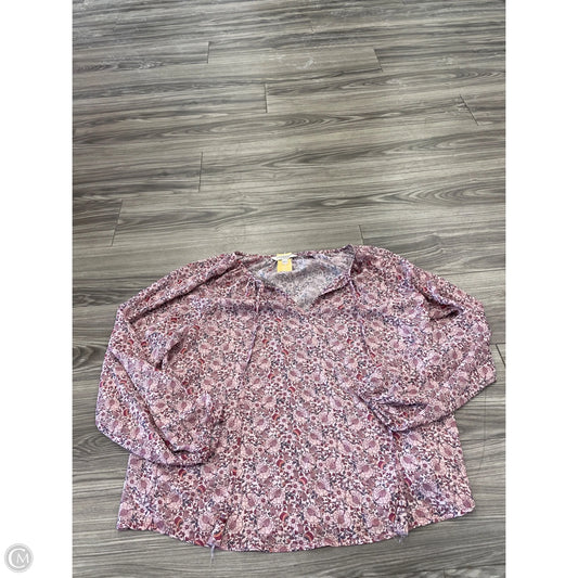 Blouse Long Sleeve By Liverpool In Floral Print, Size: M