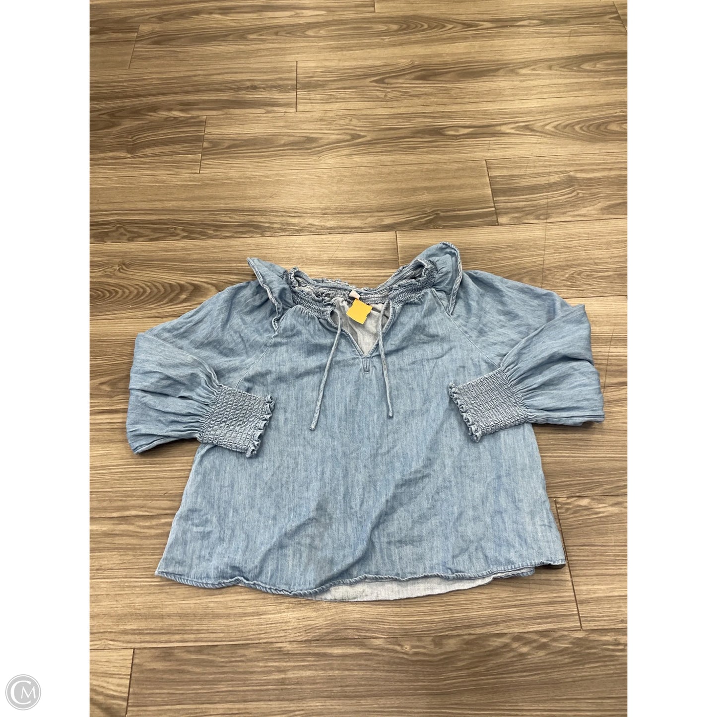 Top Long Sleeve Basic By Old Navy In Blue Denim, Size: L