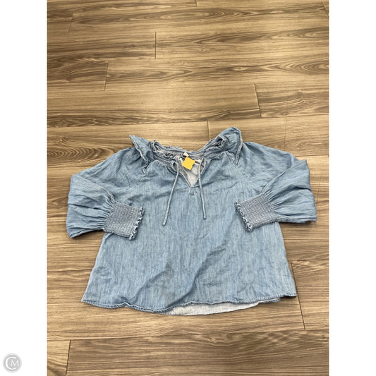 Top Long Sleeve Basic By Old Navy In Blue Denim, Size: L