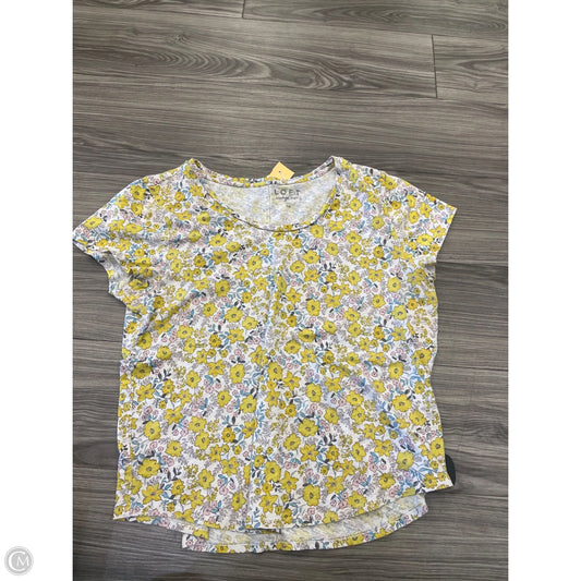 Top Short Sleeve By Loft In Floral Print, Size: Xl