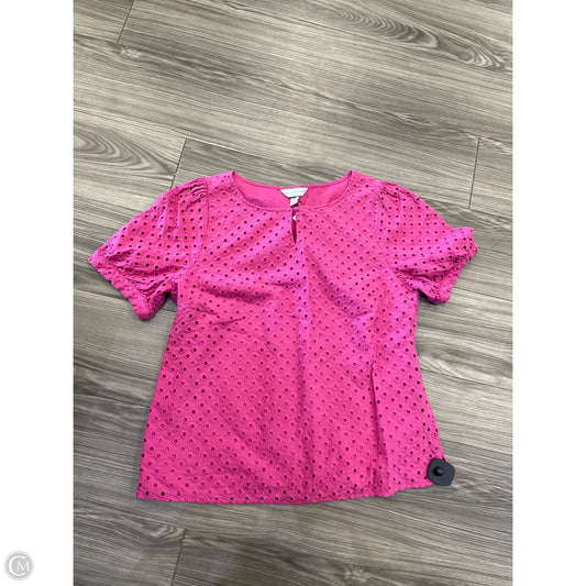 Top Short Sleeve By Christopher And Banks In Pink, Size: L