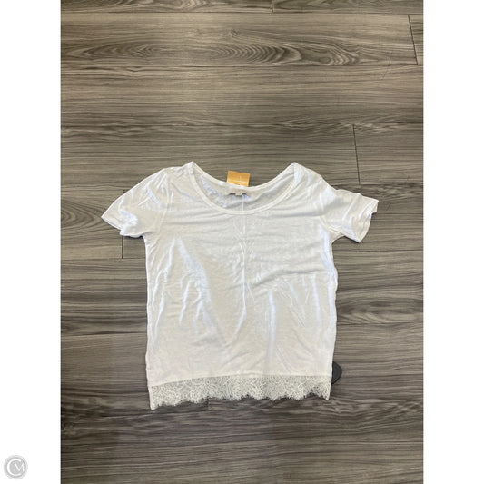 Top Short Sleeve By Loft In White, Size: M