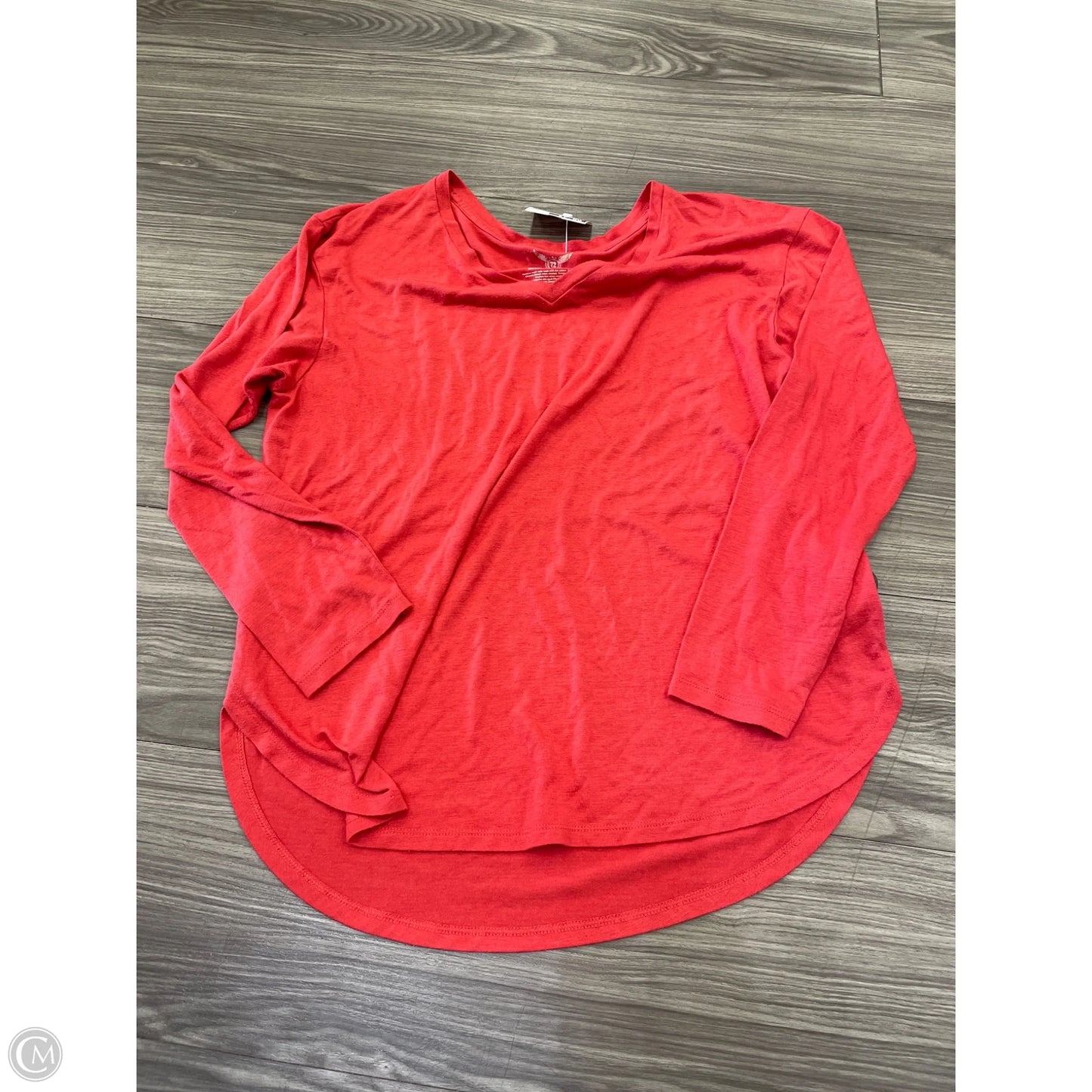 Top Long Sleeve Basic By Faded Glory In Orange, Size: M