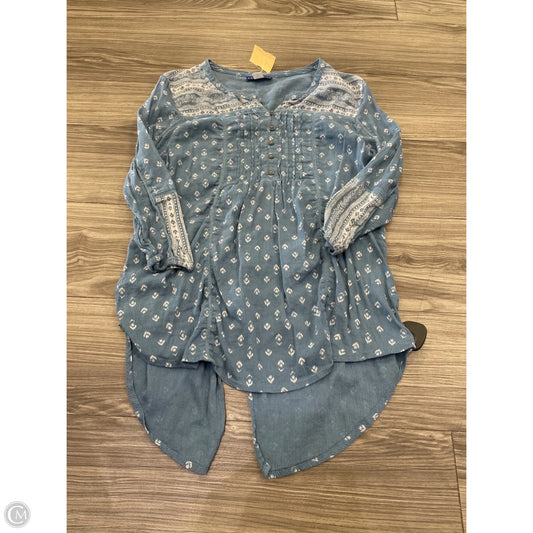 Top Long Sleeve By Simply Styled In Blue, Size: L