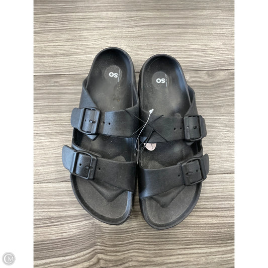 Sandals Flats By So In Black, Size: 8