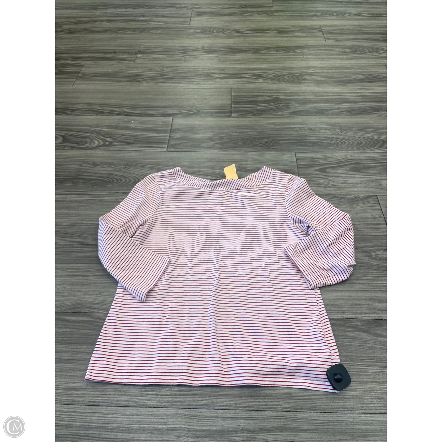 Top 3/4 Sleeve Basic By Croft And Barrow In Striped Pattern, Size: L