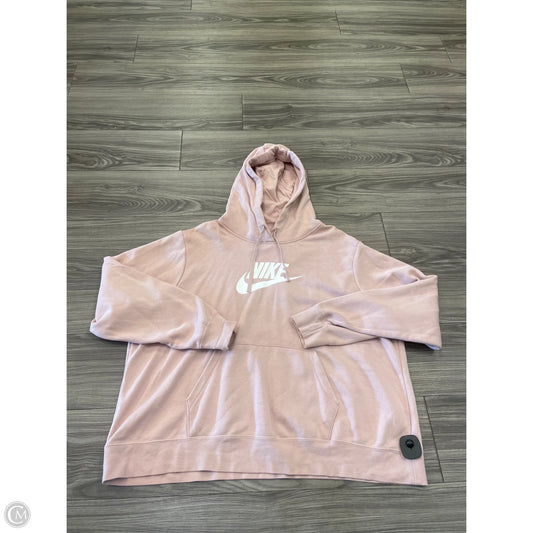 Athletic Sweatshirt Hoodie By Nike In Pink, Size: 2x