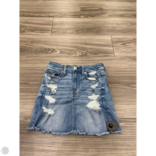 Skirt Mini & Short By American Eagle In Blue Denim, Size: 0