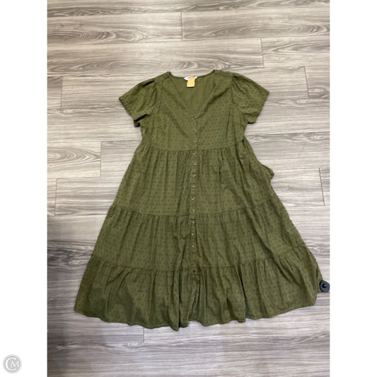 Dress Casual Midi By Sonoma In Green, Size: Xxl