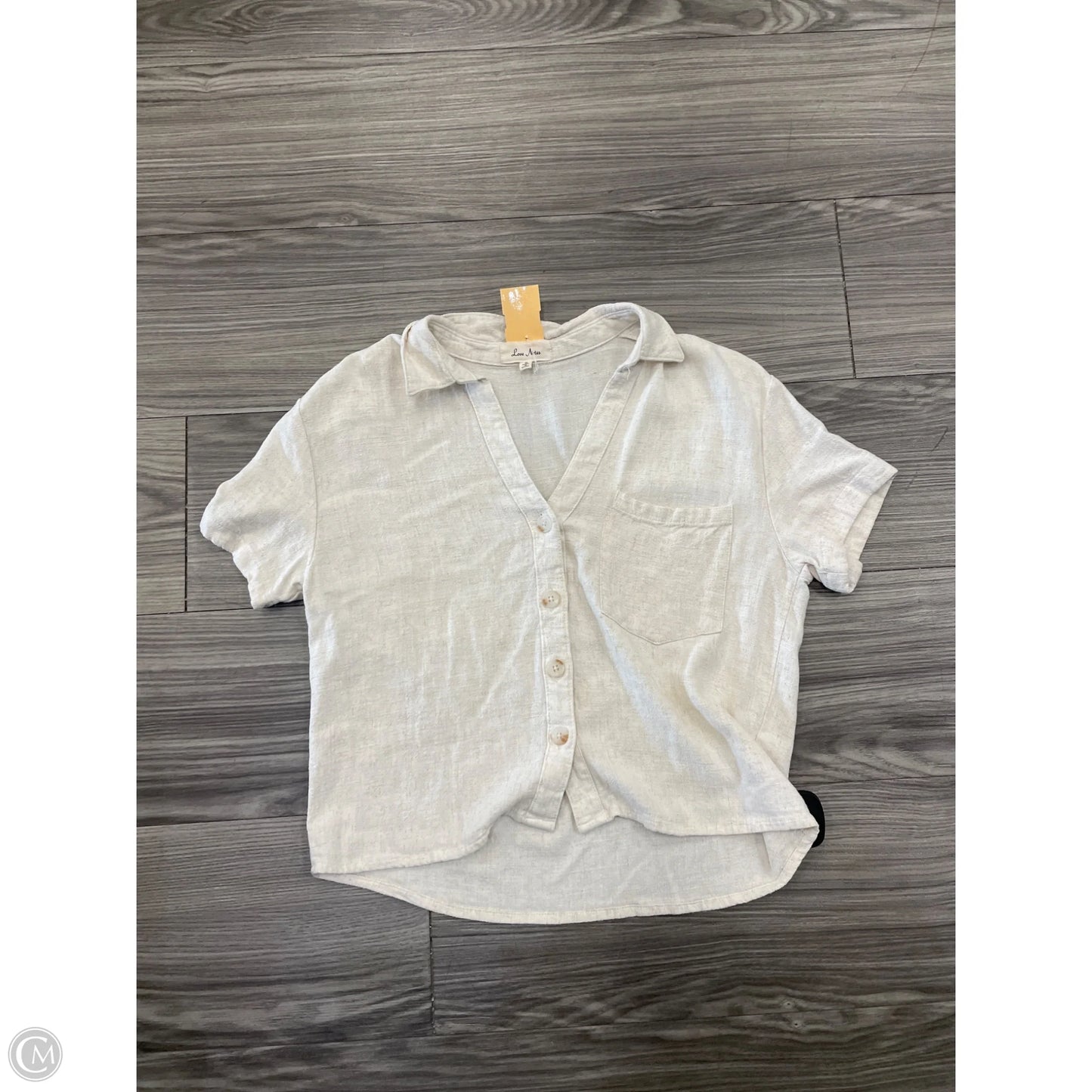 Top Short Sleeve By Love Notes In Cream, Size: S
