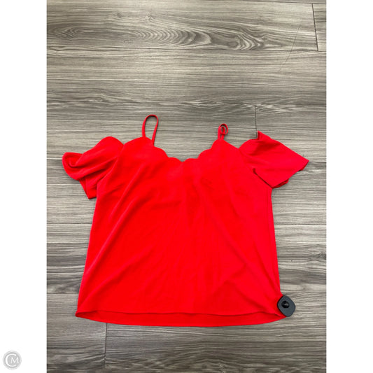 Top Short Sleeve By Monteau In Red, Size: L