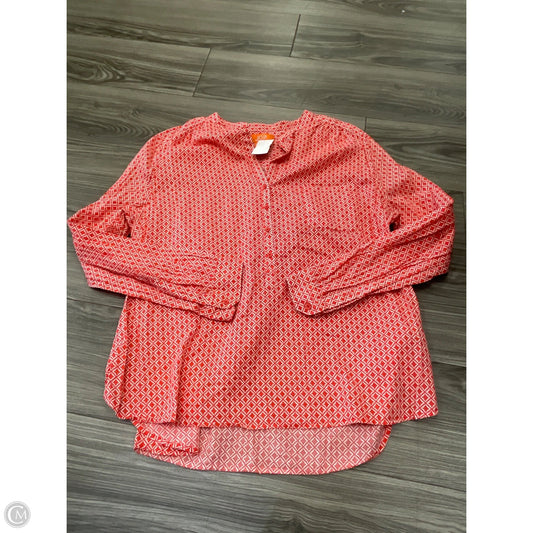 Top Long Sleeve By Joe Fresh In Red & White, Size: Xl