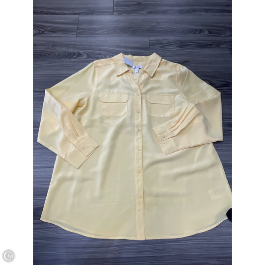Top Long Sleeve By Denim And Company In Yellow, Size: Xl