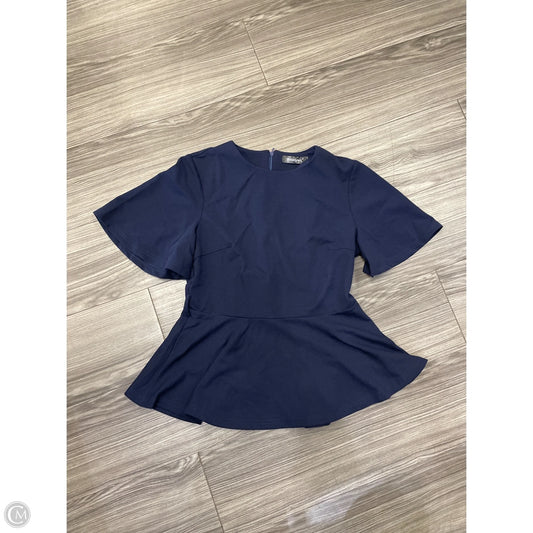 Top Short Sleeve By Allegra K In Navy, Size: M