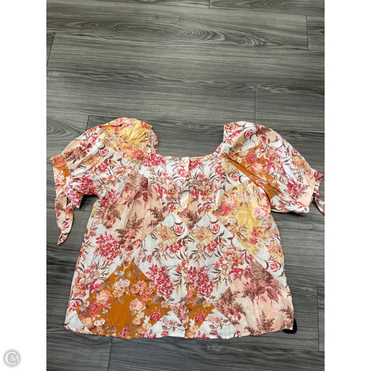 Top Short Sleeve By Lc Lauren Conrad In Floral Print, Size: 2x