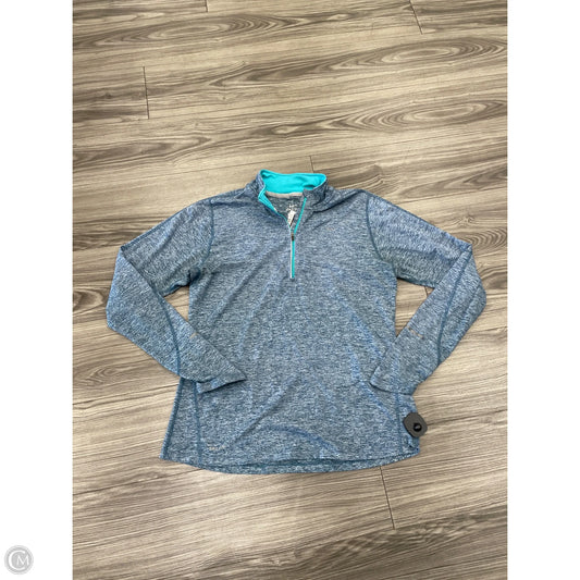 Athletic Top Long Sleeve Collar By Nike In Teal, Size: L