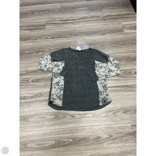 Top Long Sleeve By Free People In Grey & White, Size: 1x