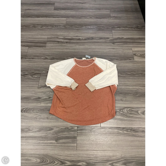 Top Long Sleeve By Lovely Melody In Pink & White, Size: L