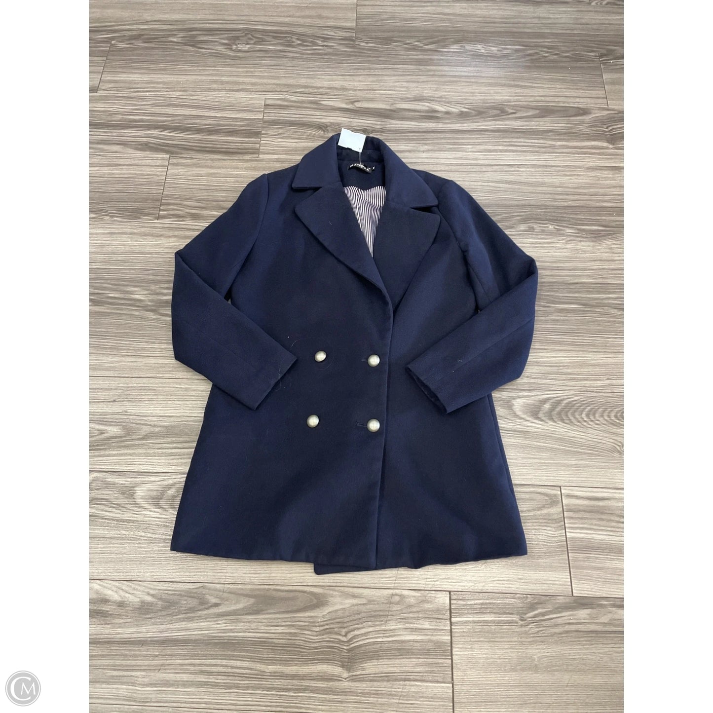 Coat Peacoat By Allegra K In Navy, Size: M
