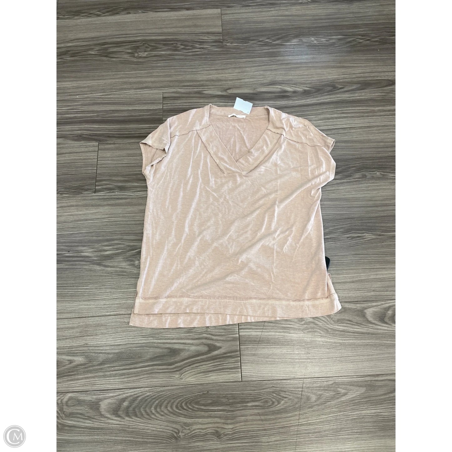 Top Short Sleeve Basic By Ces Femme In Tan, Size: M