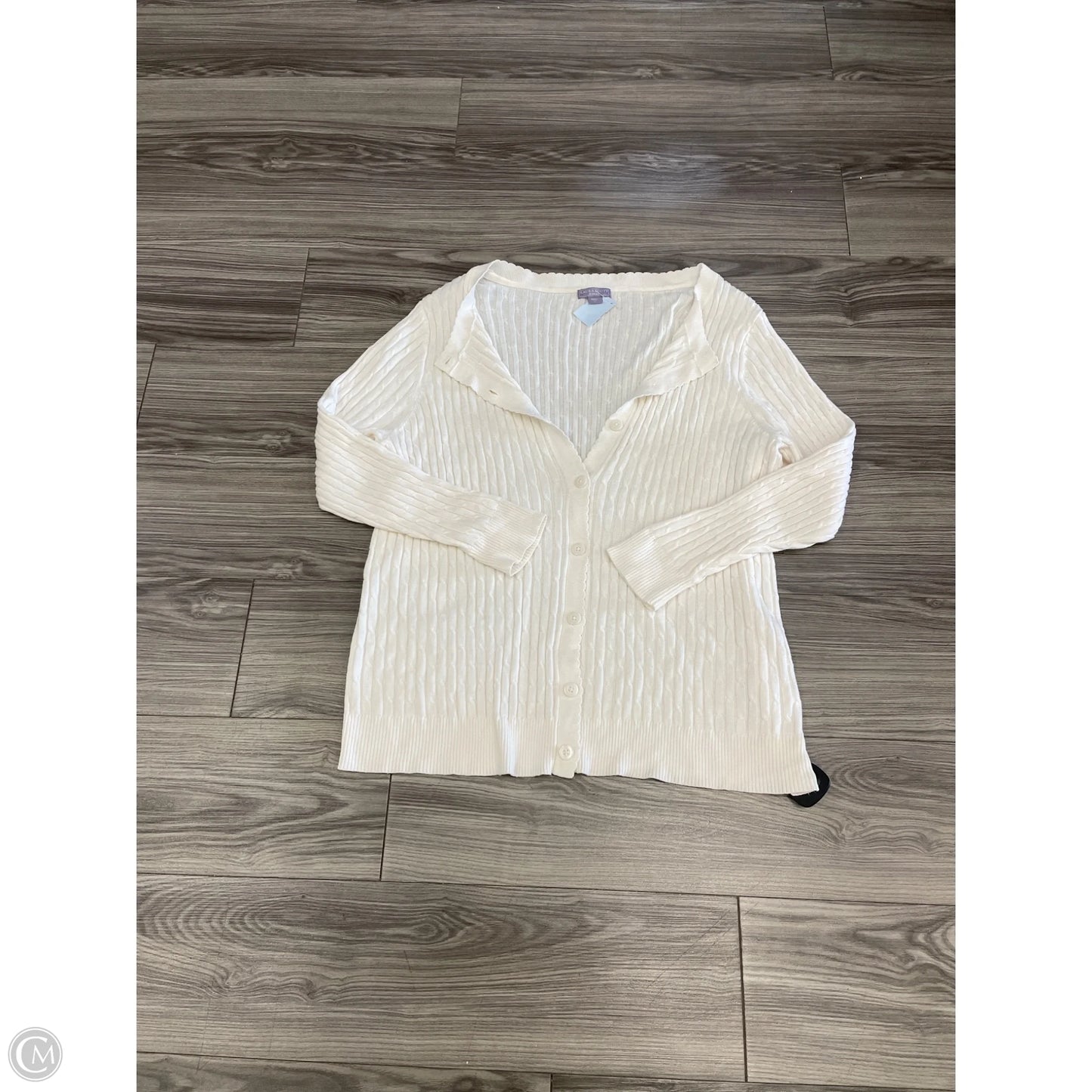 Cardigan By Laura Scott In Cream, Size: 3x