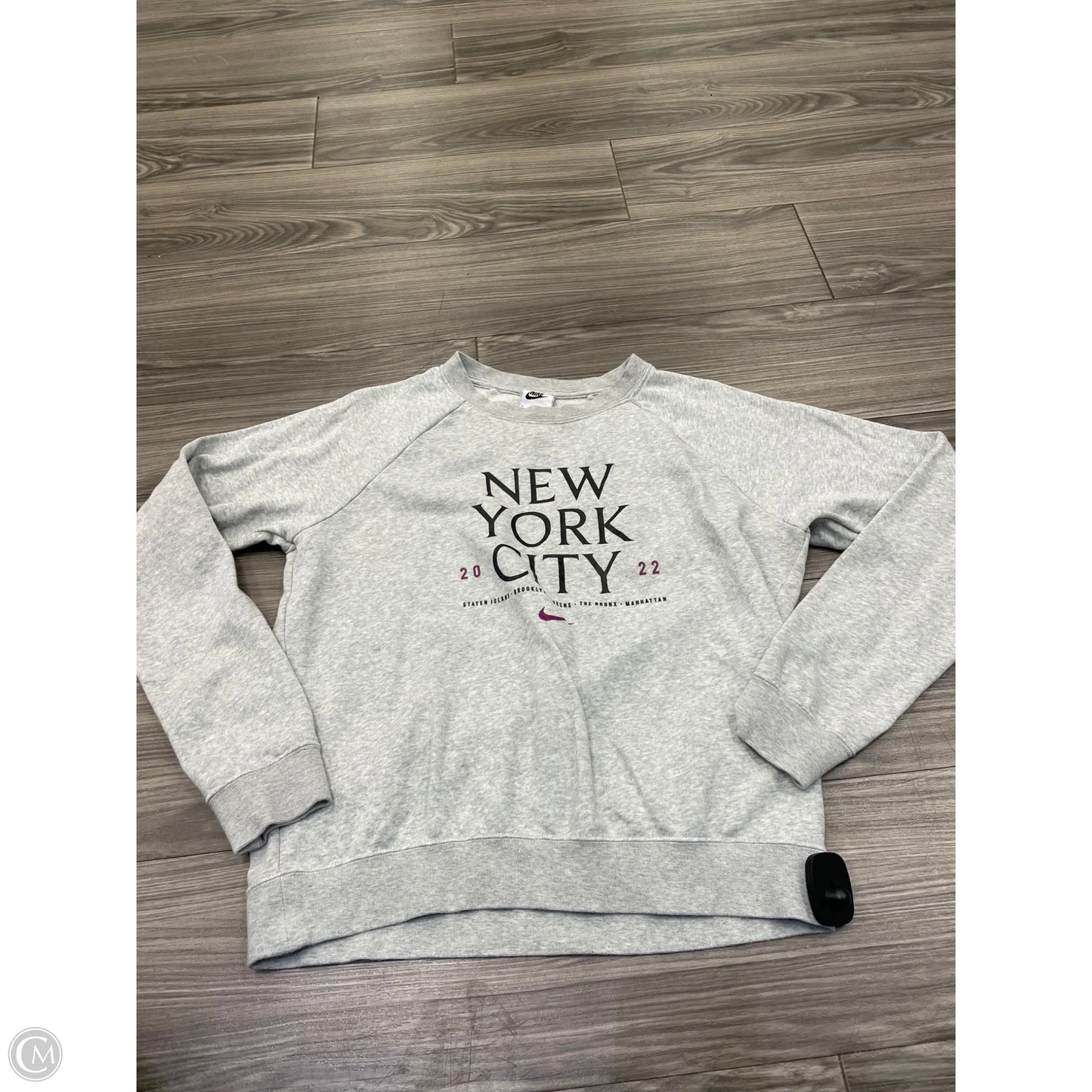 Sweatshirt Crewneck By Nike In Grey, Size: S