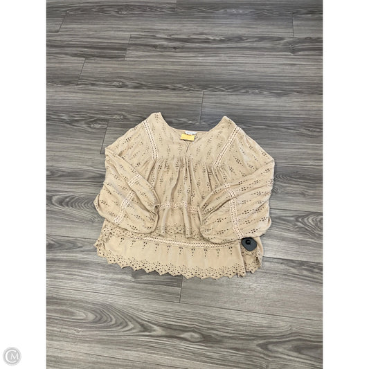 Top Long Sleeve By American Eagle In Tan, Size: Xxl