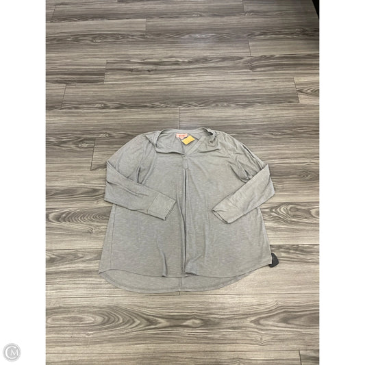 Top Long Sleeve By Evri In Grey, Size: 1x