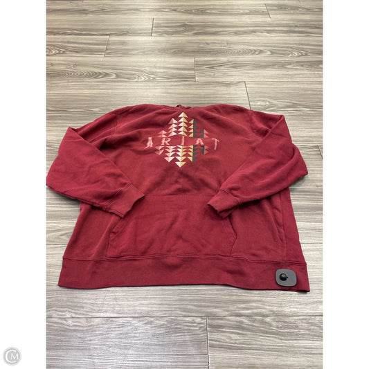 Sweatshirt Hoodie By Ariat In Red, Size: Xl