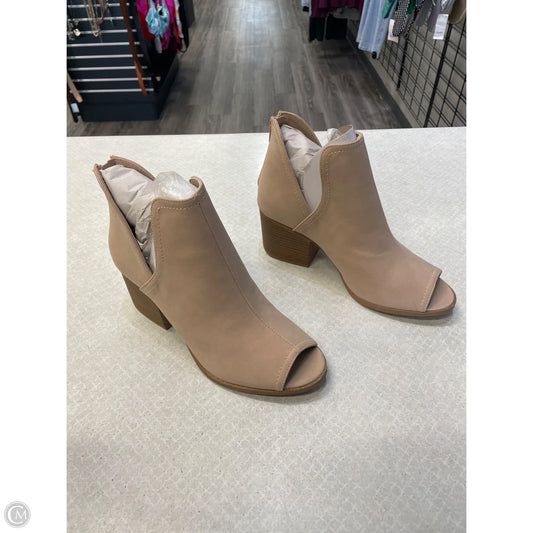 Boots Ankle Heels By Qupid In Beige, Size: 8
