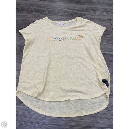 Top Short Sleeve By Clothes Mentor In Yellow, Size: Xl